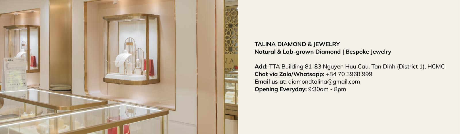 contact TALINA diamond Jewelry