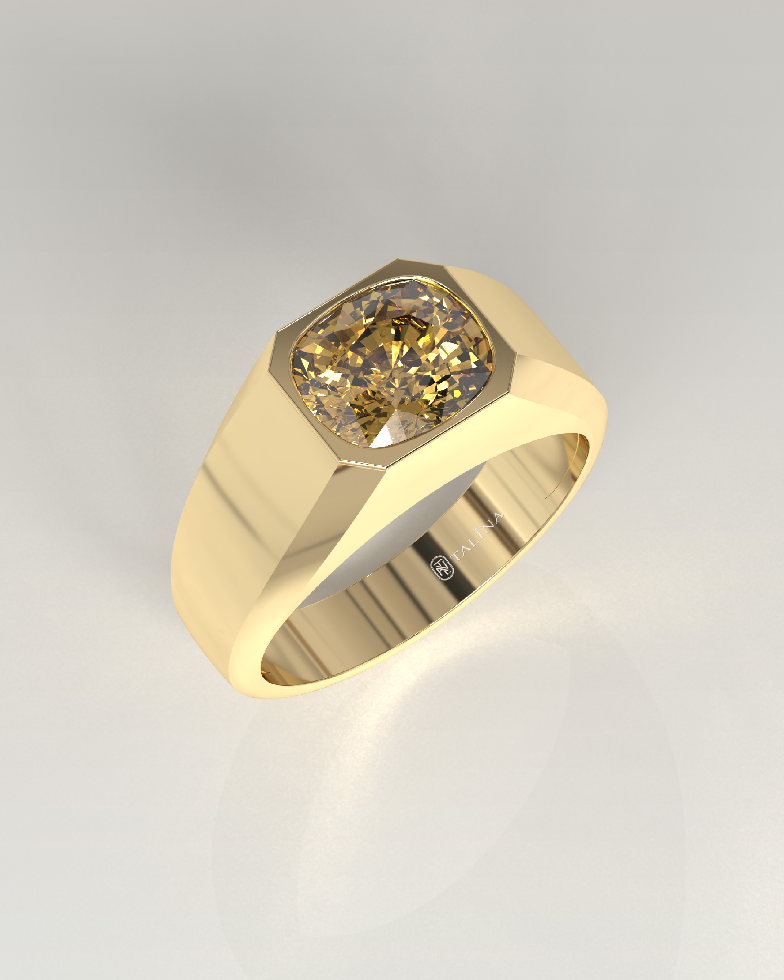 2ct Yellow Radiant Signet Ring