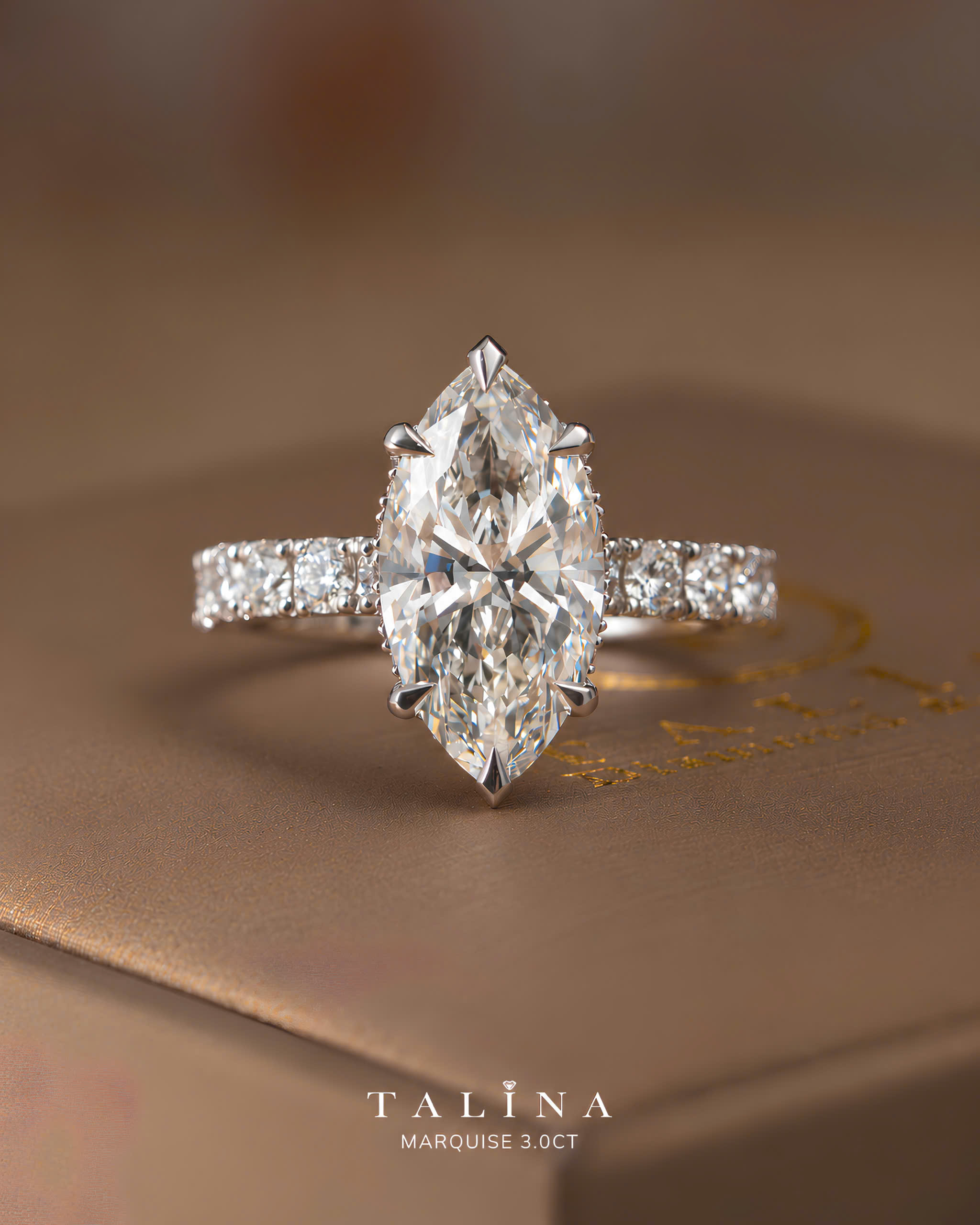 Nhẫn 3ct Marquise