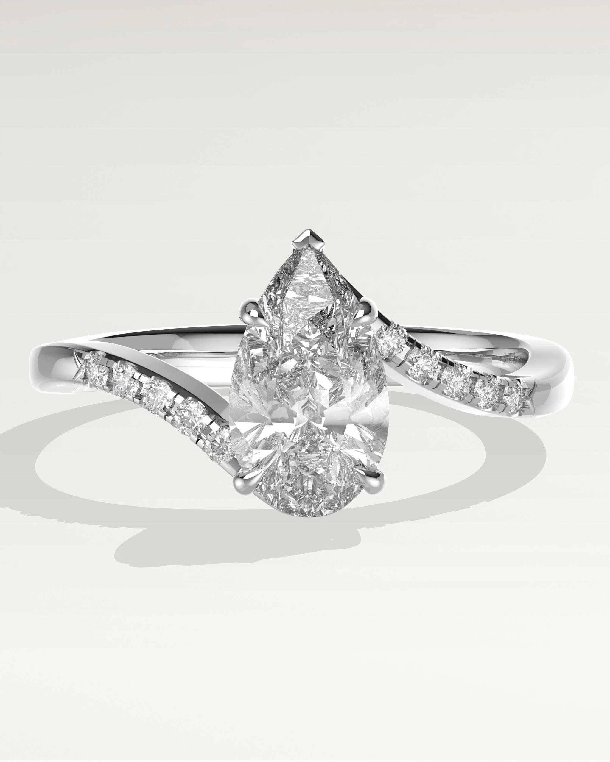 1ct Pear Lab-Grown Diamond Twist Band Ring